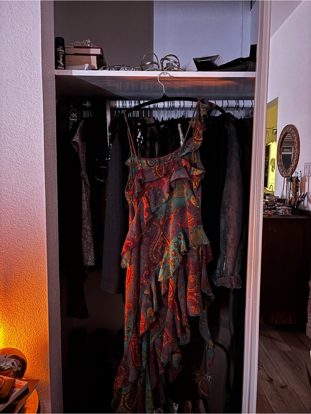 Multicolor Paisley Ruffle Sheer Maxi Dress - Picture 2 of 6